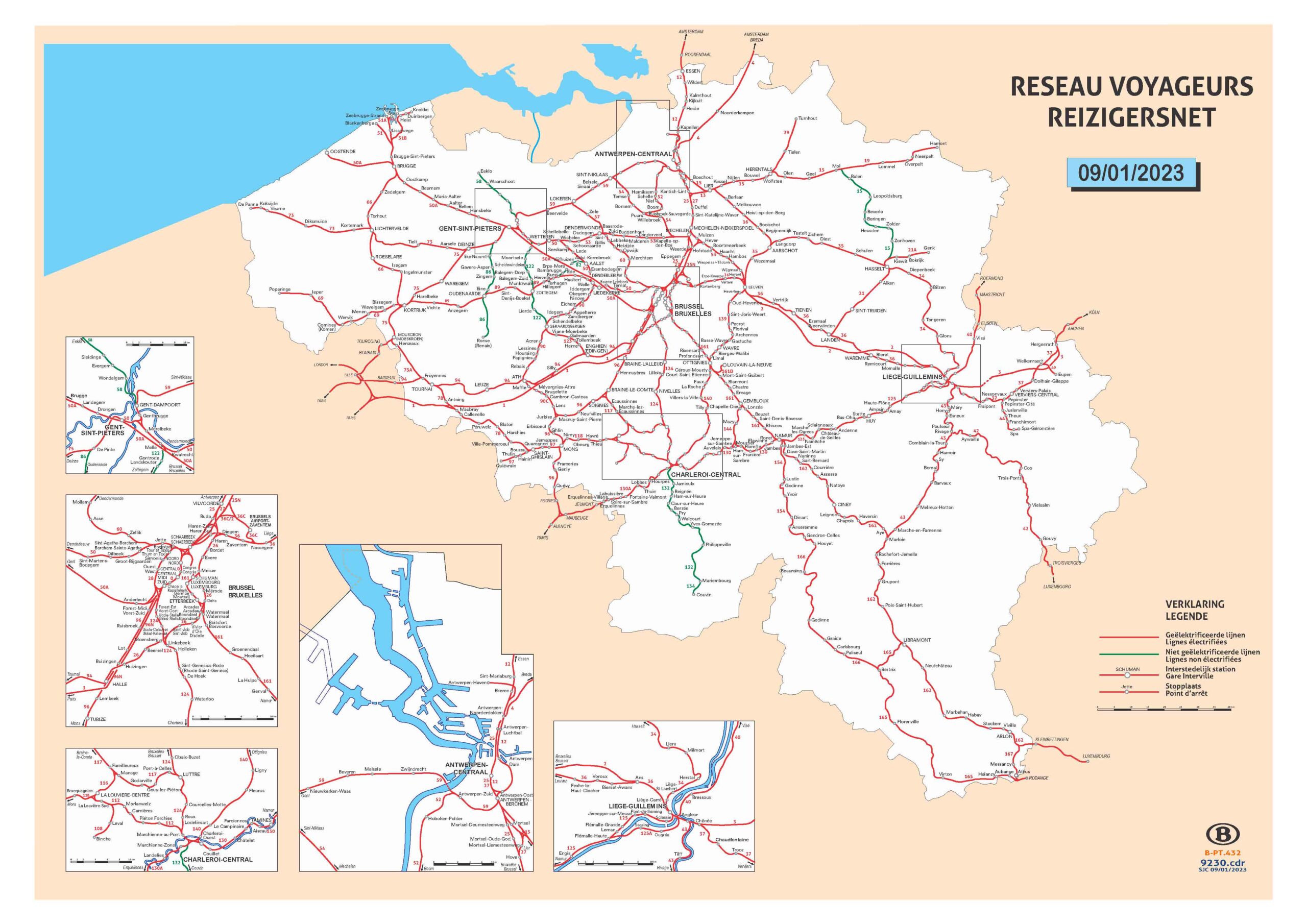 ベルギー鉄道地図